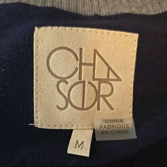 Chaser Women’s Star Sweater Size Medium Gray Blue Cotton Cashmere Blend t14 - Picture 5 of 6